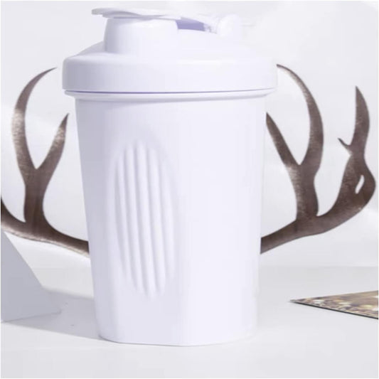 Blender Classic Loop Top & Whisk Ball,Secure Screw-On Lid, Stay Open Flip Cap,Leak Proof,Bpa Free,18-Ounce (18 Oz/Measurements 12 Oz, White Cover/White Body)